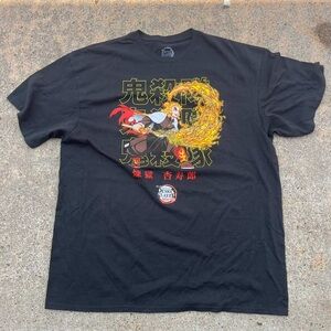 Demon Slayer T-Shirt Men’s Kyojuro Rengoku Short Sleeve Graphic Tee